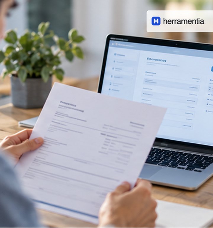 Una persona gestiona su documentación desde casa